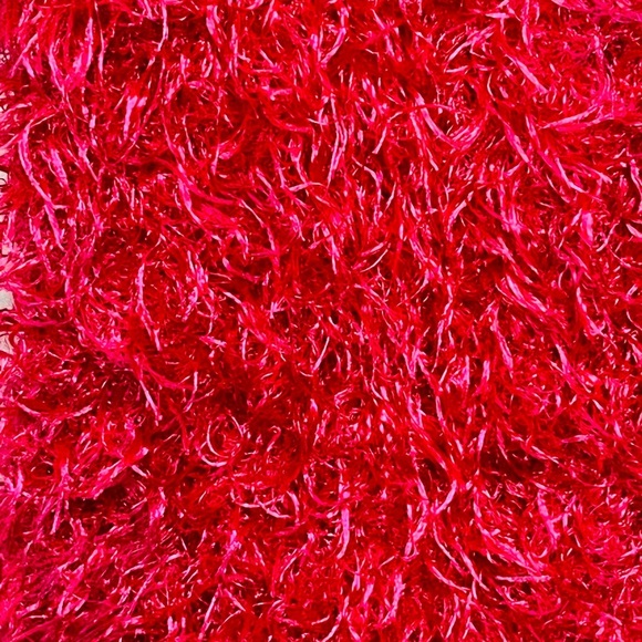 Fuzzy Pink Eyelash Yarn Knit Scarf - 56” - Picture 2 of 2